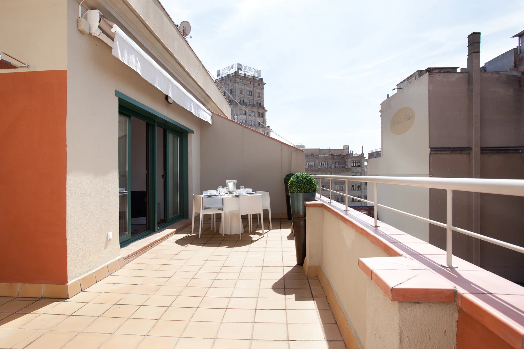 Suite Divina full length of the private terrace
