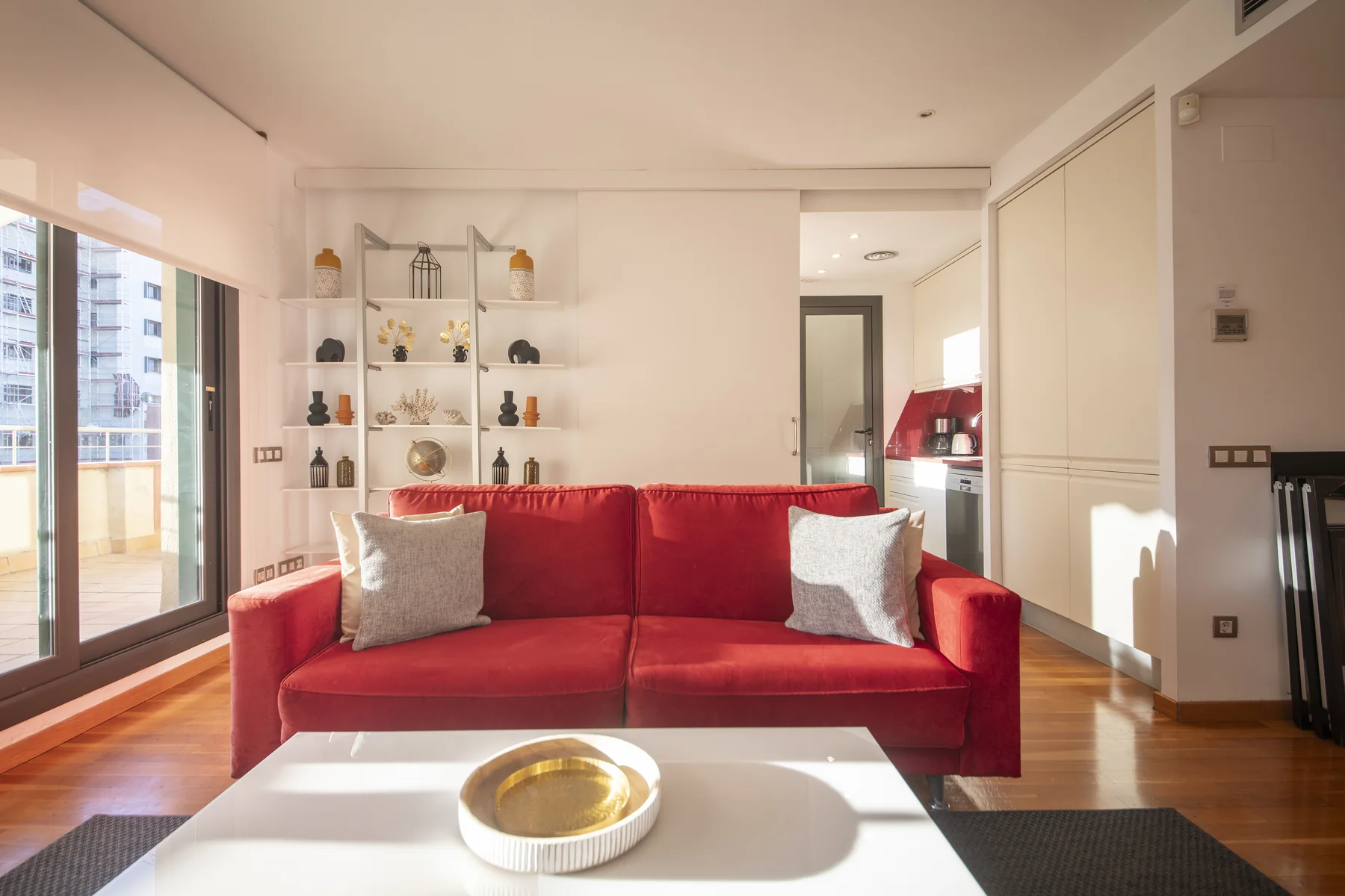 Suite Divina red sofa in natural light